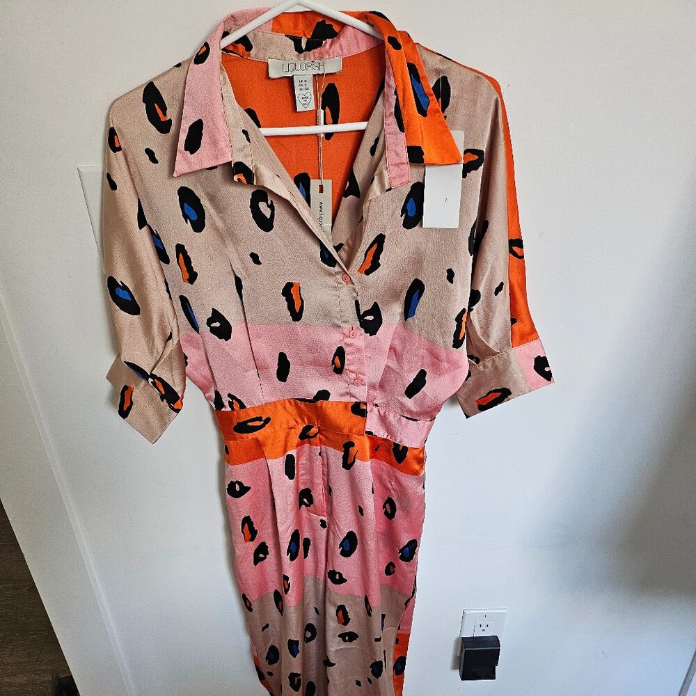 Liquorish Bold Leopard Print Wide-Leg Jumpsuit – NWT, Size UK 6 / US 2